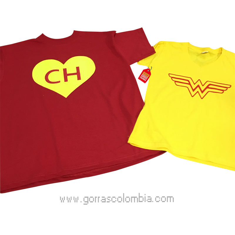 Camiseta CHAPULÍN COLORADO / MUJER MARAVILLA