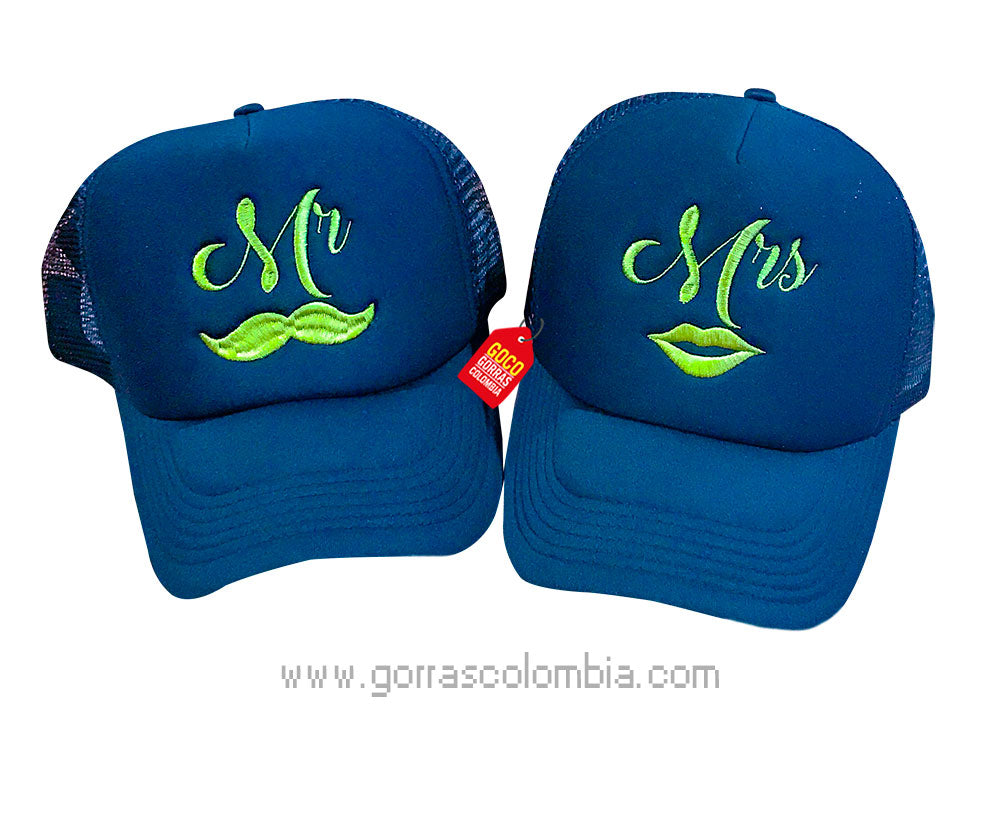 Gorras MR Y MRS - MOSTACHO Y BESO