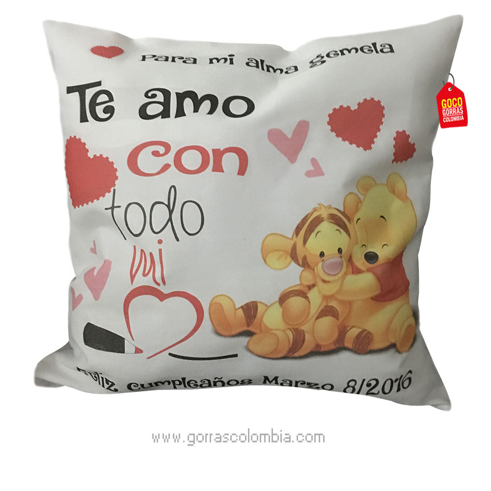 Cojín WINNIE THE POOH - TE AMO (Frase)