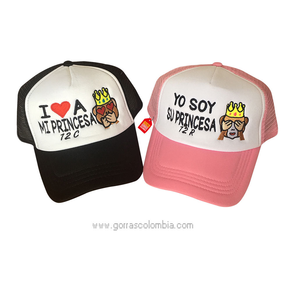 Gorra EMOJI MICO - I ❤️ A MI PRINCESA (Número-Iniciales)