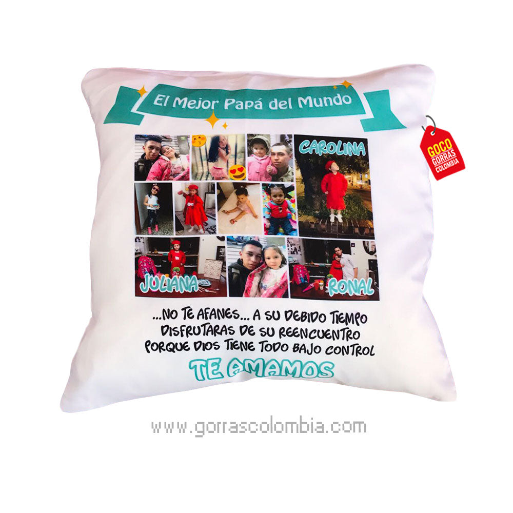 Cojín EL MEJOR PAPÁ DEL🌏 (Nombres)
