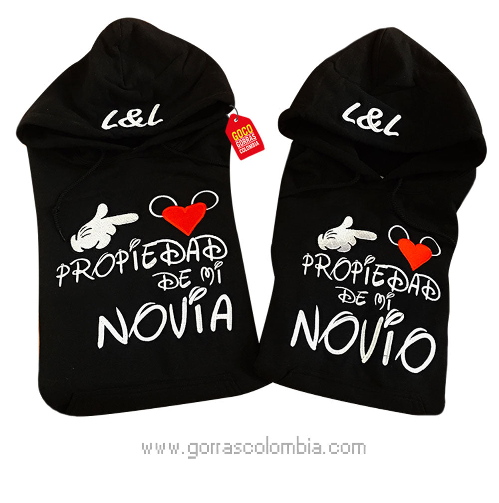 Buzo PROPIEDAD DE MI NOVIA / NOVIO (Iniciales)
