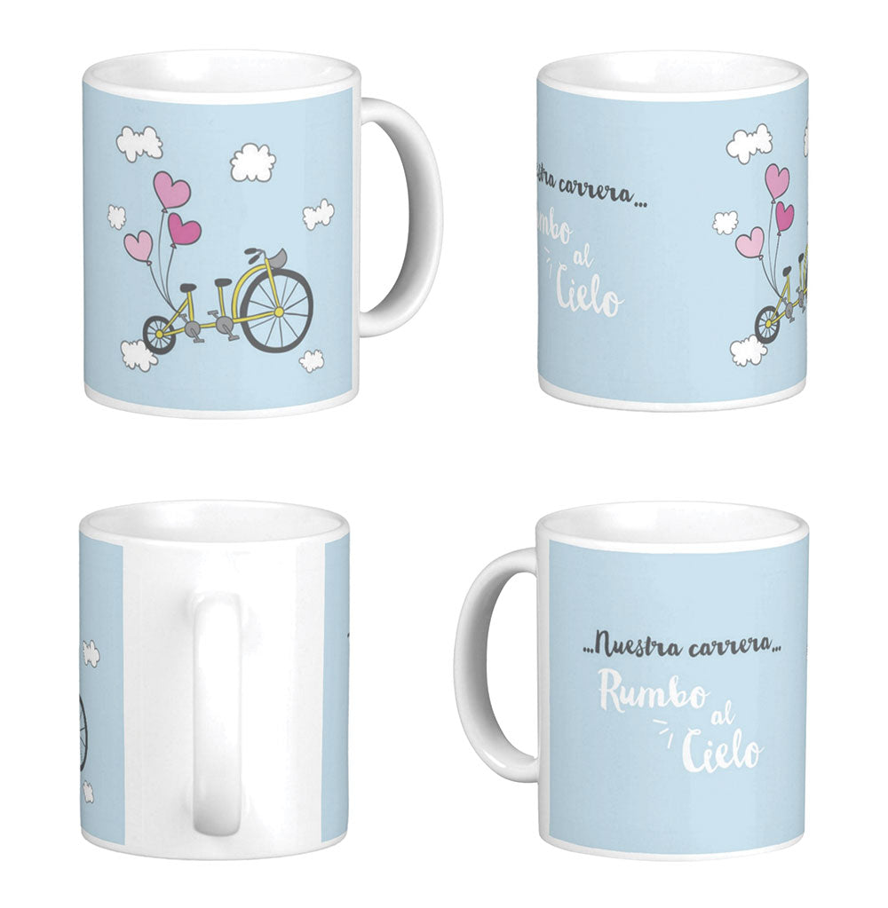 Mug BICICLETA - RUMBO AL CIELO (Frase)