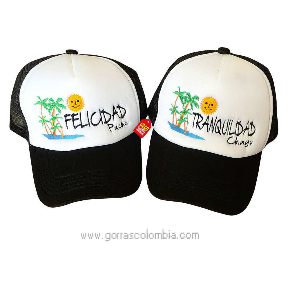 Gorras FELICIDAD Y TRANQUILIDAD (Nombres)
