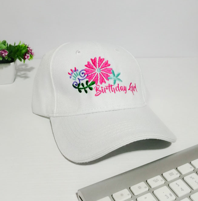 Gorra FLORES - BIRTHDAY GIRL (Frase)