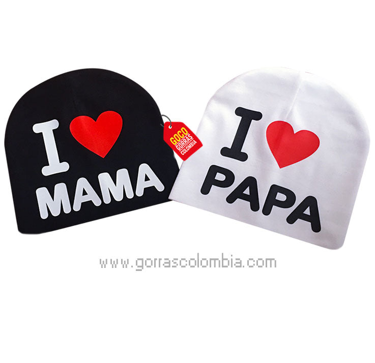 Gorro Baby I LOVE - MAMÁ / PAPÁ