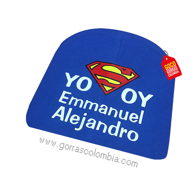 Gorro Baby SUPERMAN - YO SOY... (Nombre)