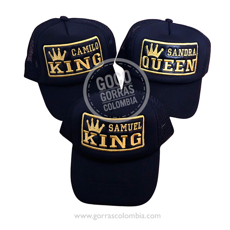 Gorras KING, QUEEN & KING (Nombres)