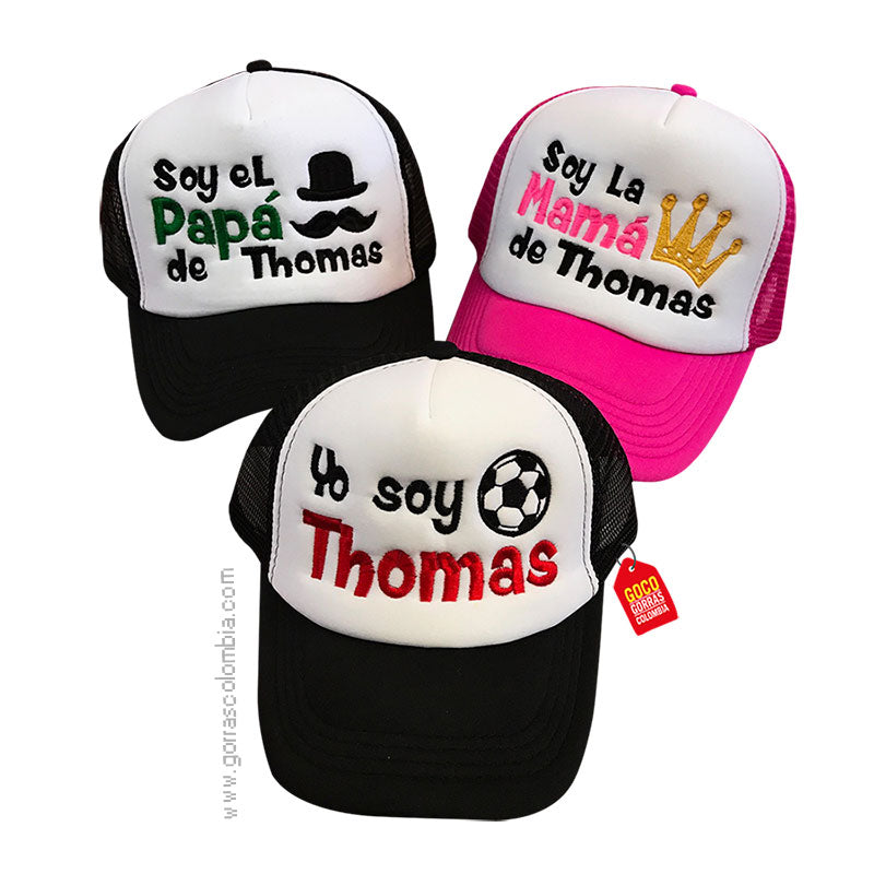 Gorras MOSTACHO, CORONA Y BALÓN (Nombre)
