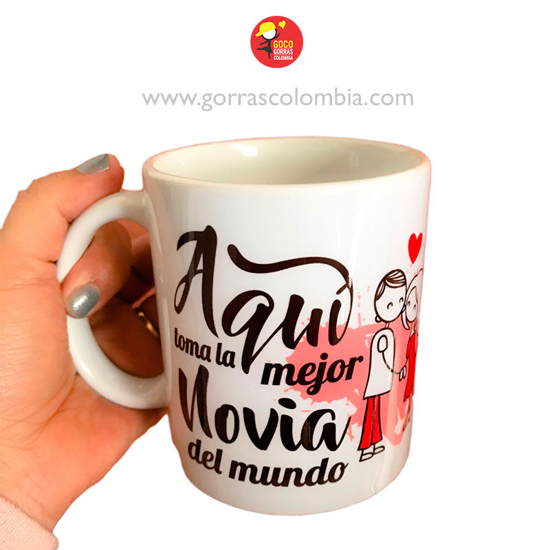 Mug AQUÍ TOMA LA MEJOR NOVIA... (Frase)