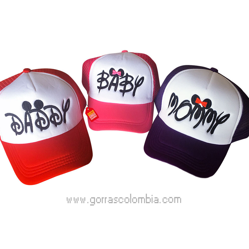 Gorras MICKEY - DADDY, MOMMY Y BABY