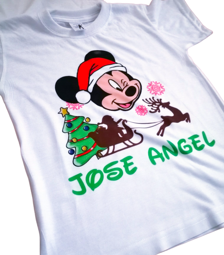 Camiseta MICKEY MINNIE EN NAVIDAD Gorras Colombia