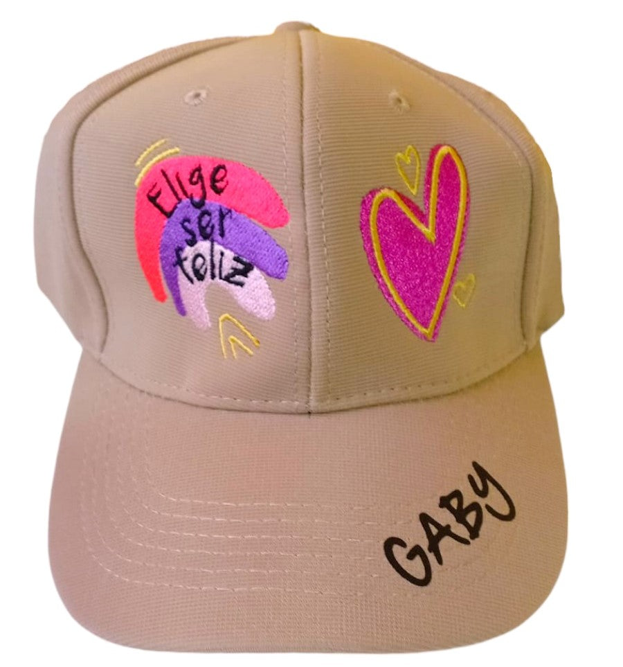 Gorra ARCO IRIS - ELIGE SER FELIZ (Nombre)