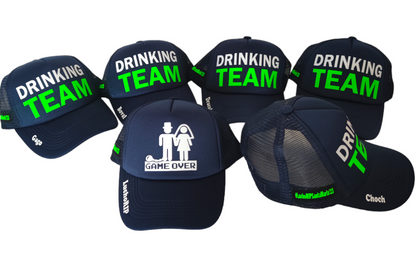 Gorras GAME OVER - DRINKING TEAM (Nombre-Hashtag)