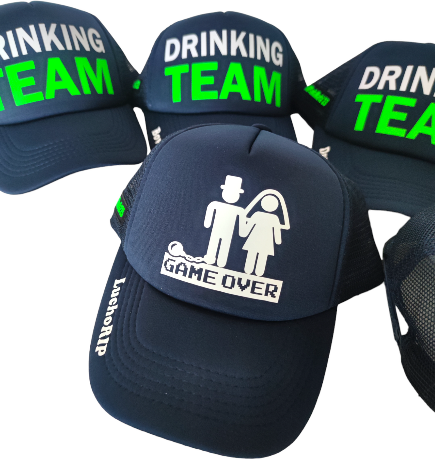 Gorras GAME OVER - DRINKING TEAM (Nombre-Hashtag)