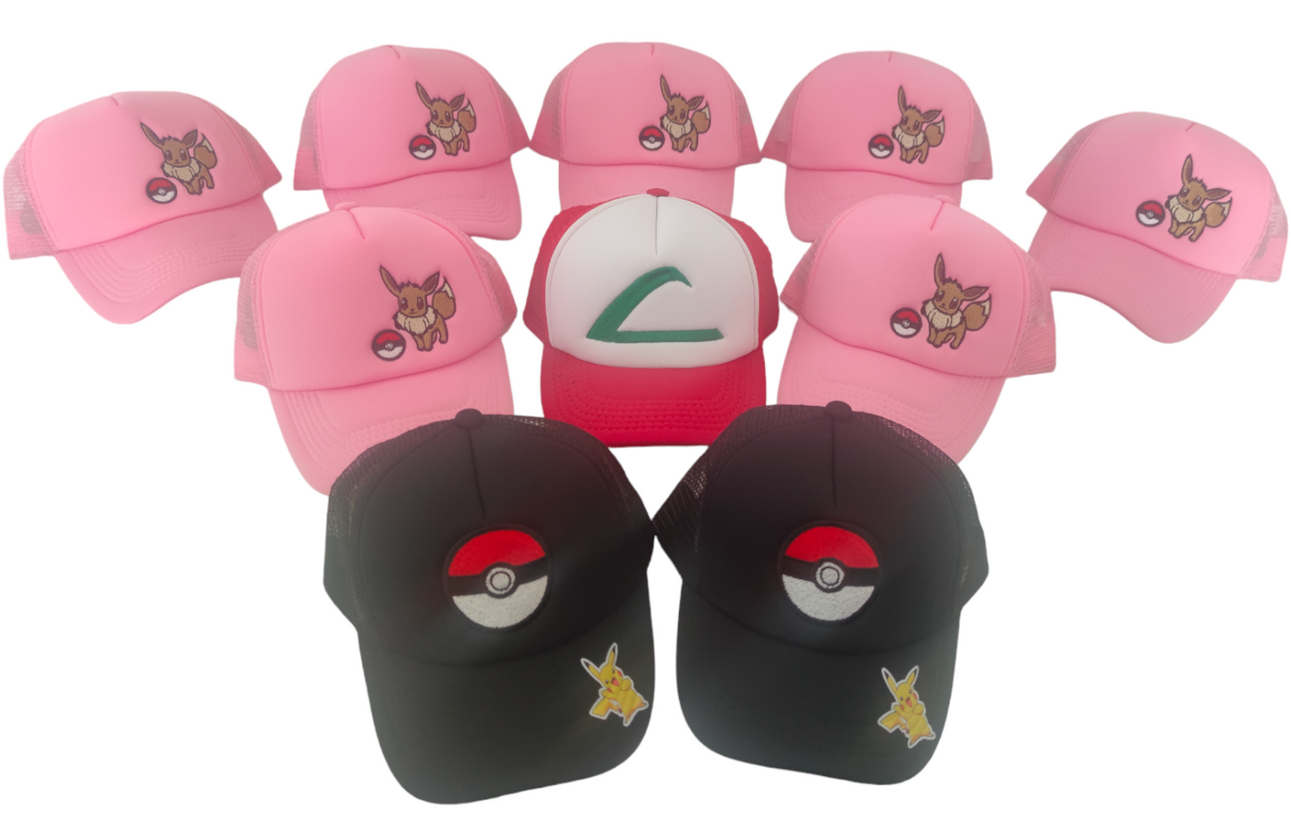 Gorras POKEMÓN EEVEE, POKEBOLA CON PIKACHU Y ASH