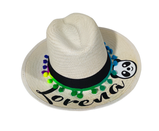 Sombrero con Bolitas - Oso Panda🐼 (Nombre)