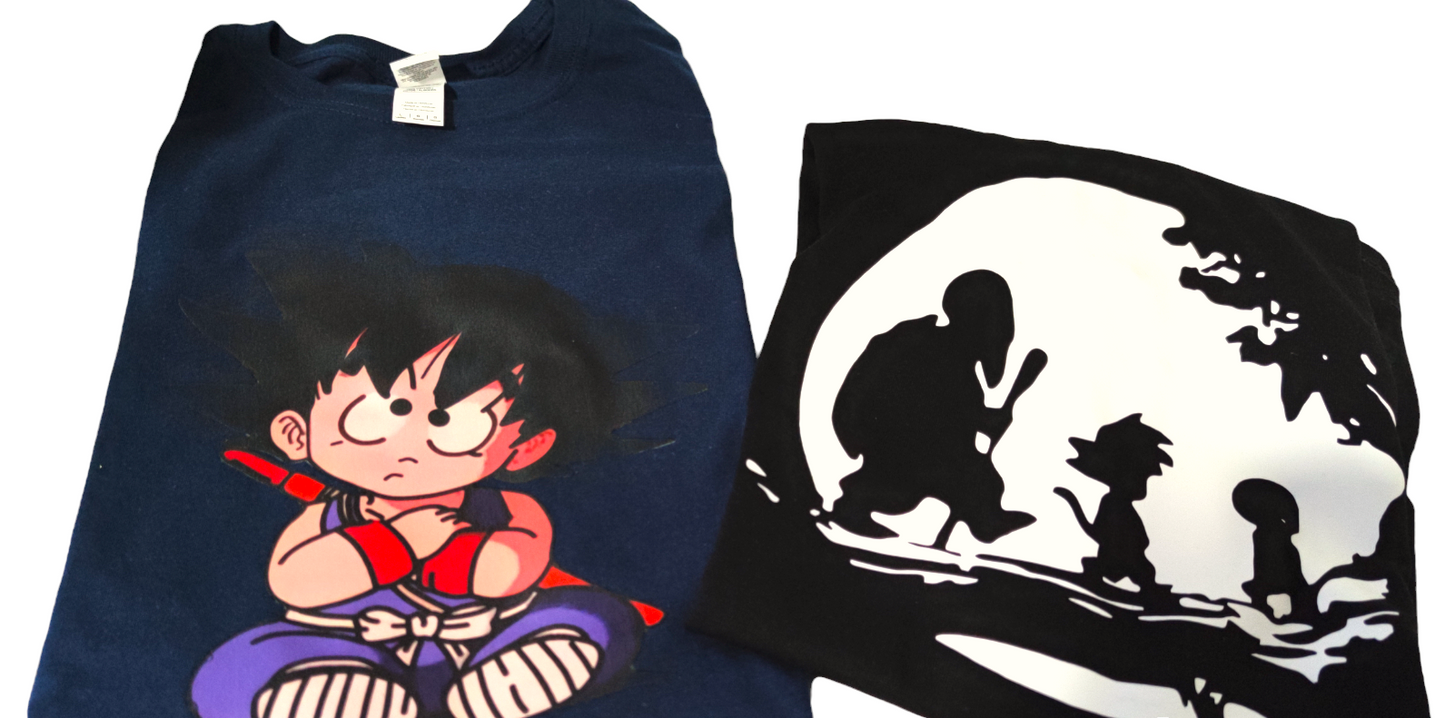 Camisas Dragon Ball Goku y Maestro Rochi