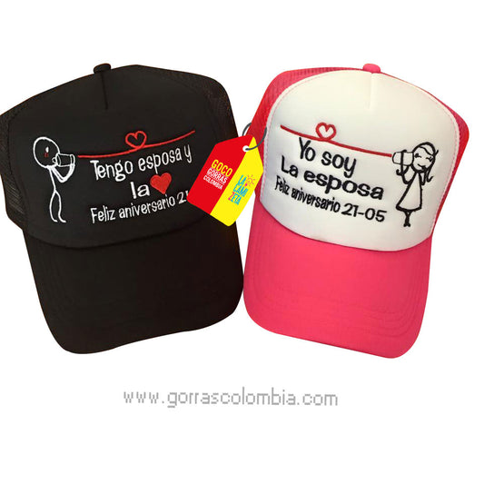 Gorras PALITOS - TENGO ESPOSA... (Fecha Aniversario)