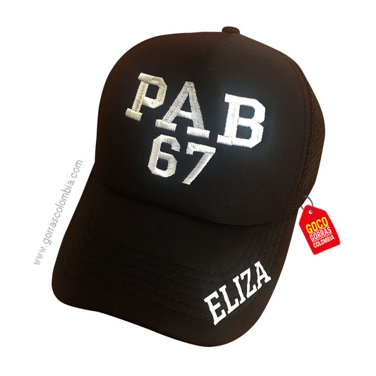 Gorra INICIALES PAB (Iniciales-Número-Nombre)