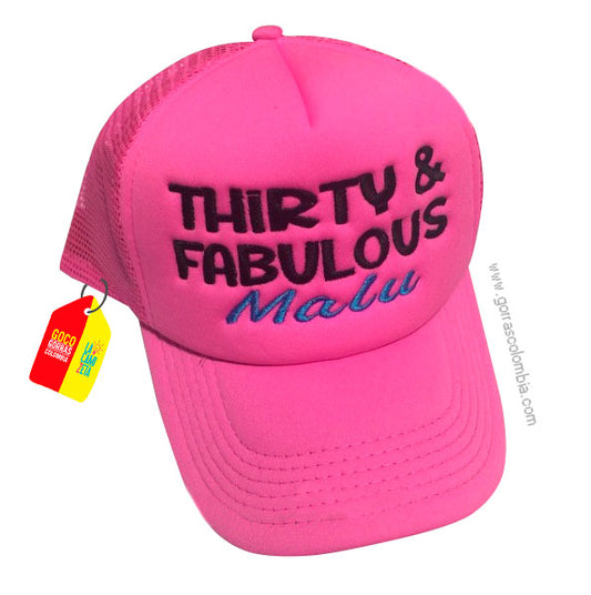 Gorra THIRTY & FABULOUS (Nombre)