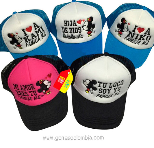 Gorras FAMILIA MICKEY Y MINNIE (Iniciales)