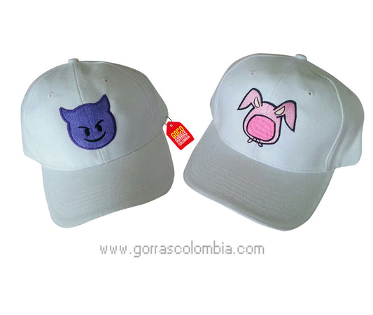 Gorras EMOJI DIABLITO Y CONEJO