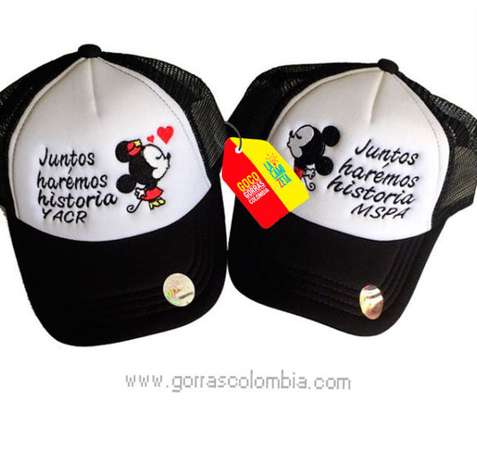 Gorras MINNIE Y MICKEY - JUNTOS (Iniciales)