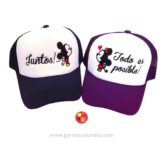 Gorras MICKEY Y MINNIE - JUNTOS TODO ES POSIBLE!