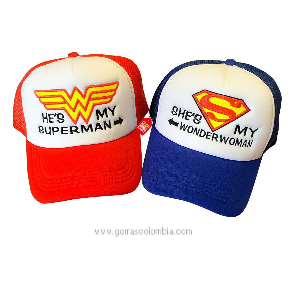 Gorras SUPERMAN Y WONDER WOMAN