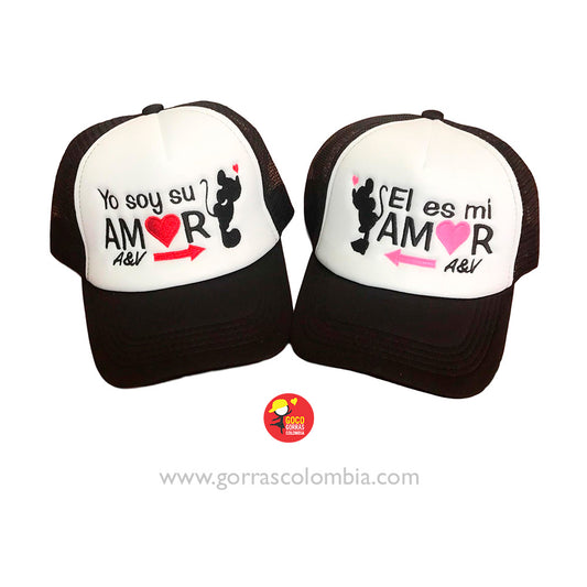 Gorras MICKEY Y MINNIE - AM❤️R (Iniciales)