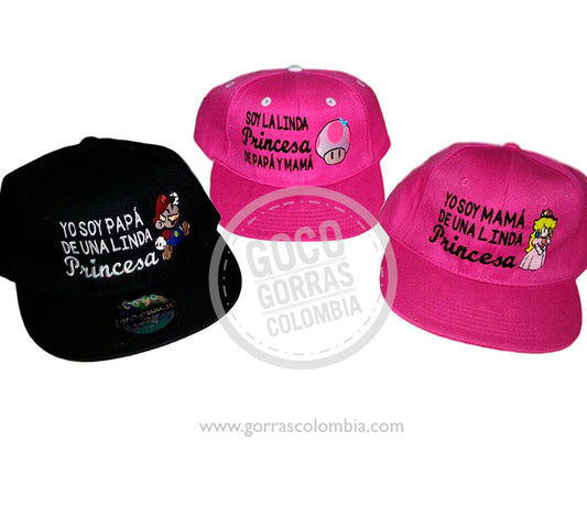 Gorras SUPER MARIO BROS - PAPÁS DE LA PRINCESA