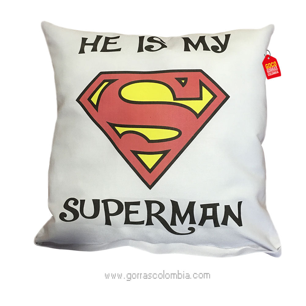 Cojín HE IS MY SUPERMAN (Texto)