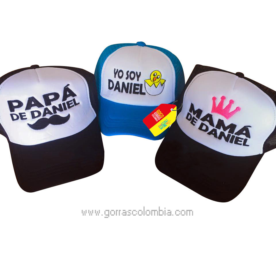 Gorras MOSTACHO, CORONA Y POLLITO - PAPÁS DE... (Nombre)