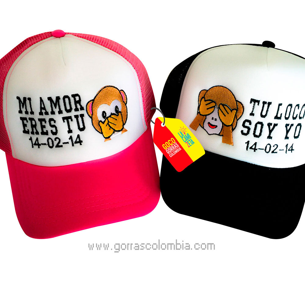 Gorras EMOJI MICOS - MI AMOR ERES TU (Fecha)