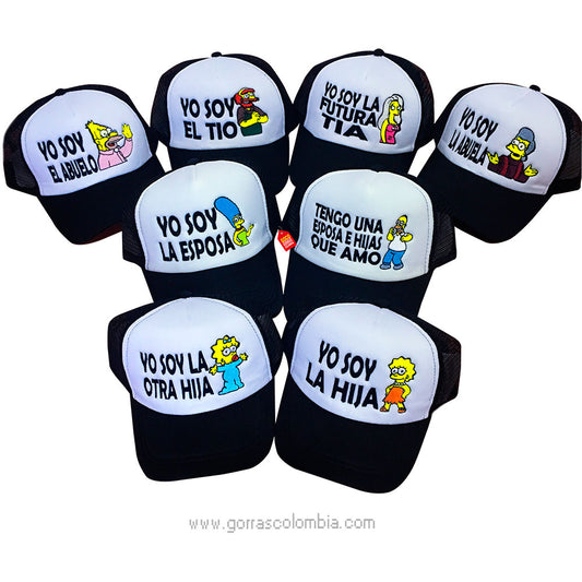 Gorras FAMILIA LOS SIMPSON (Parentesco-Texto)