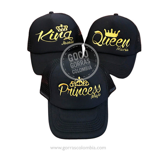 Gorras KING, QUEEN & PRINCESS (Nombres)