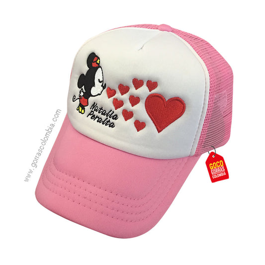 Gorra MINNIE CORAZONES (Nombre)